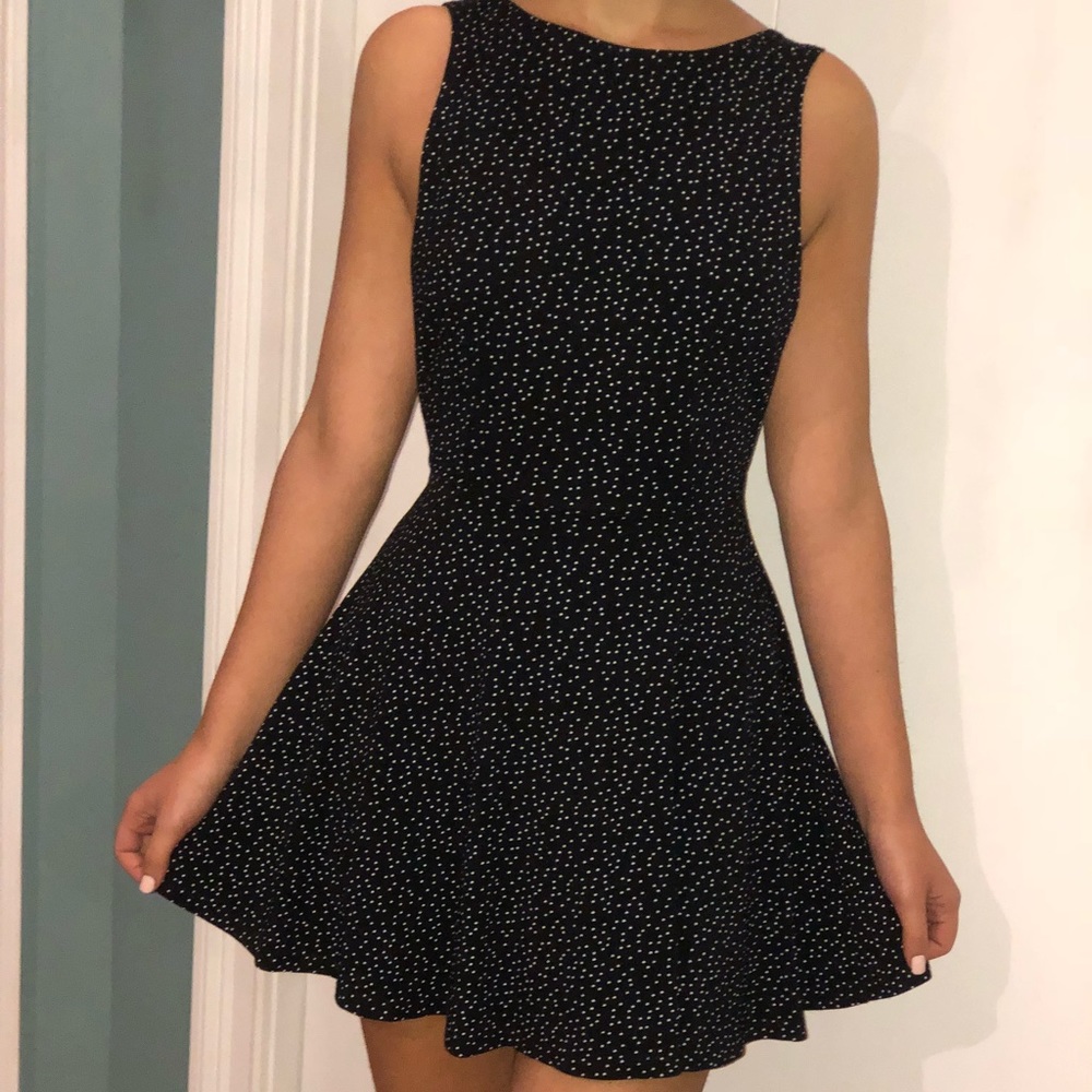 Polka dot sleeveless skater dress